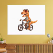 Cycling DINOSAUR  T-REX Canvas Afdruk (Insitu (Woonkamer))