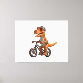 Cycling DINOSAUR  T-REX Canvas Afdruk