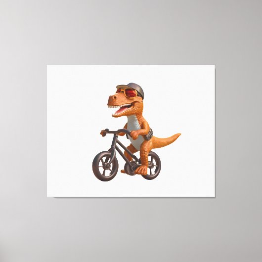 Cycling DINOSAUR  T-REX Canvas Afdruk (Voorkant)