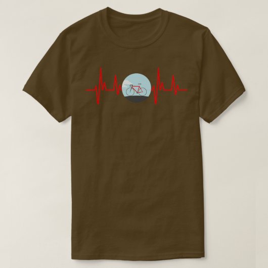 Cycling Heartbeat EKG T-shirt (Design voorkant)