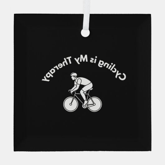 Cycling is My Therapy Glas Ornament (Achterkant)