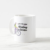 Cycling Life Grafisch ontwerp Koffiemok (Voorkant links)