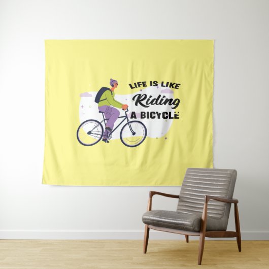 Cycling Life Grafisch ontwerp Wandkleed (In Situ (horizontaal))