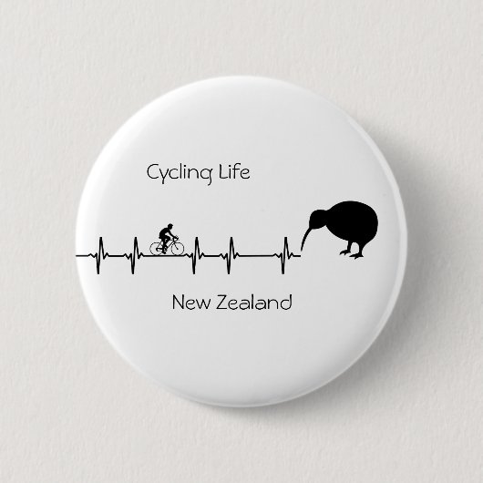 Cycling Life, Nieuw-Zeeland aanpasbaar Ronde Button 5,7 Cm (Voorkant)