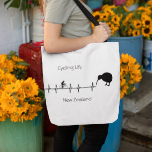 Cycling Life, Nieuw-Zeeland aanpasbaar Tote Bag