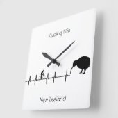 Cycling Life, Nieuw-Zeeland aanpasbaar Vierkante Klok (Hoek)