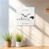 Cycling Life, Nieuw-Zeeland aanpasbaar Vierkante Klok