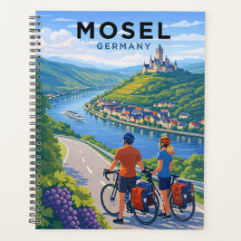 Cycling on the Mosel Germany Vintage Travel Art Planner