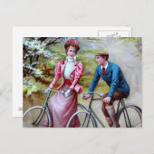 Cycling Paar Briefkaart (Voorkant / Achterkant)