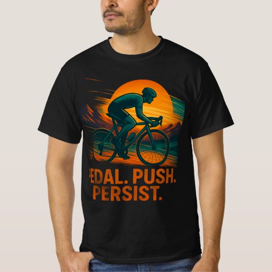 "Cycling Power T-shirt – Ride Strong, Ride Free" (Voorkant)