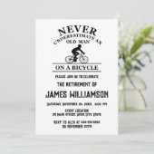Cycling retired retirement party kaart (Staand voorkant)