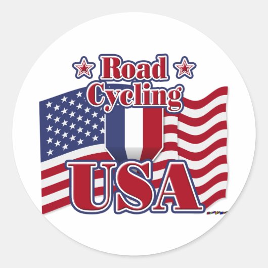 Cycling Road Verenigde Staten Ronde Sticker (Voorkant)
