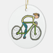 Cycling Stickman Keramisch Ornament (Links)