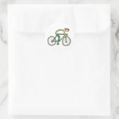 Cycling Stickman Ronde Sticker (Tas)