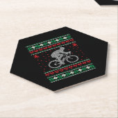 Cycling Ugly KerstSweater Kartonnen Onderzetters (Schuin)