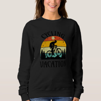 Cycling Vacation Vintage Sunset Cyclist And Bicycl Trui