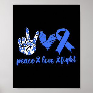 Cyclisch Braken Syndroom Blauwe Lint Vrede Liefde  Poster