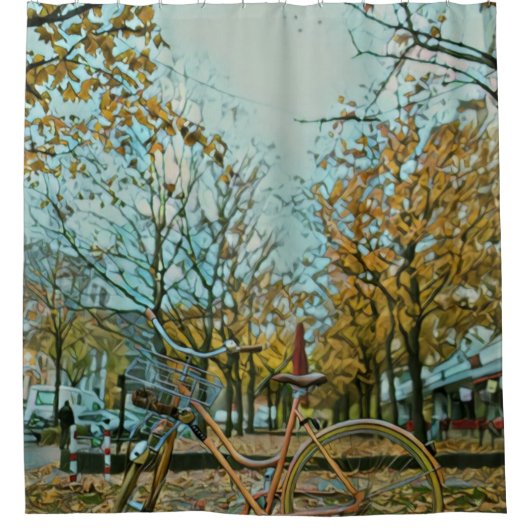 Cyclisch cadeautjes voor hem douchegordijn (Voorkant)