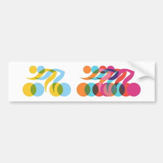 Cyclisch en uniek ontwerp bumpersticker (Voorkant)