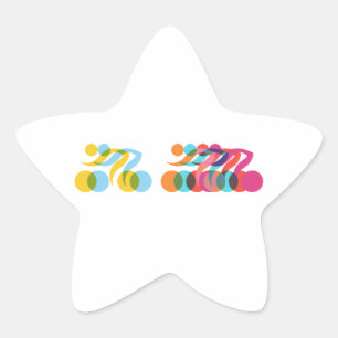 Cyclisch en uniek ontwerp ster sticker