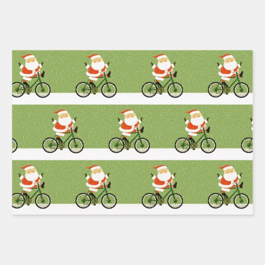 Cyclisch kerstcadeau voor kerstcadeautjes inpakpapier vel (Voorkant)