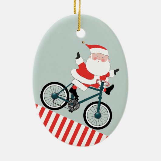 Cyclisch kerstcadeautje keramisch Ornament (Achterkant)