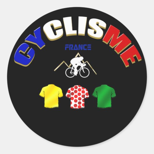 Cyclisme France Cycling Gift Ideeën Ronde Sticker (Voorkant)