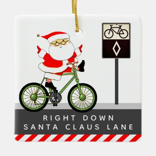 Cyclist Biking Holiday Gift Ceramic Ornament (Voorkant)