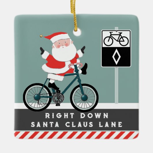 Cyclist Biking Holiday Keepomwille keramische sier Keramisch Ornament (Voorkant)