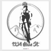 Cyclist brievenbus sticker (Vel)