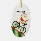 Cyclist Christmas Collectible Ceramic Ornament (Rechts)
