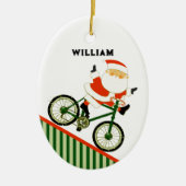 Cyclist Christmas Collectible Ceramic Ornament (Voorkant)