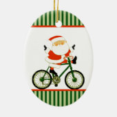 Cyclist Christmas Collectible Ceramic Ornament (Achterkant)