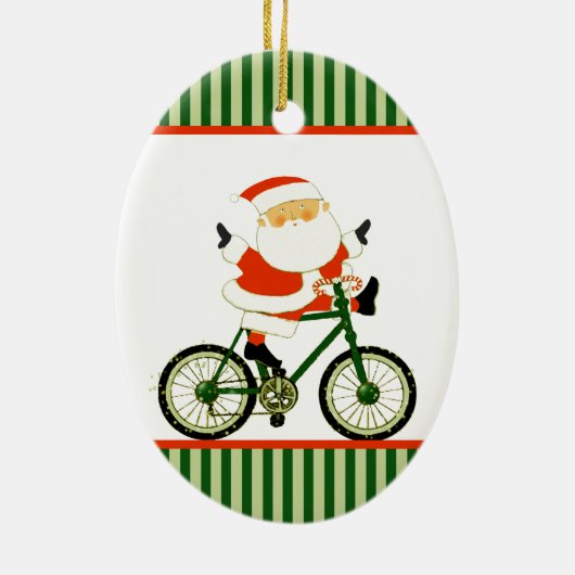 Cyclist Christmas Collectible Ceramic Ornament (Achterkant)