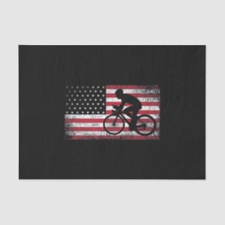 Cyclist Cycling Bicycle American Flag 4th of July Tissuepapier