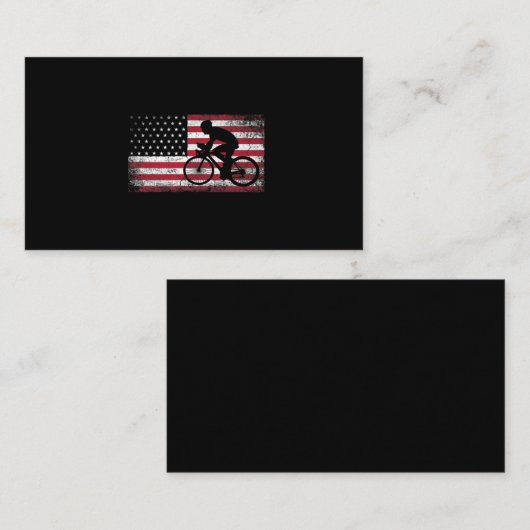 Cyclist Cycling Bicycle American Flag 4th of July Visitekaartje (Voorkant / Achterkant)