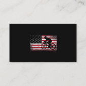 Cyclist Cycling Bicycle American Flag 4th of July Visitekaartje (Voorkant)