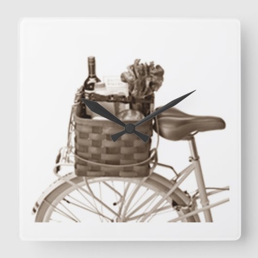 CYCLIST DELIGHT WALL CLOCK VIERKANTE KLOK (Voorkant)