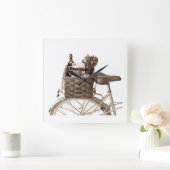 CYCLIST DELIGHT WALL CLOCK VIERKANTE KLOK (Huis)