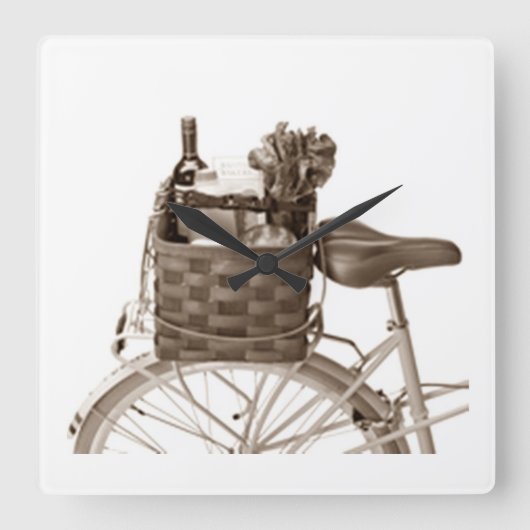 CYCLIST DELIGHT WALL CLOCK VIERKANTE KLOK (Voorkant)