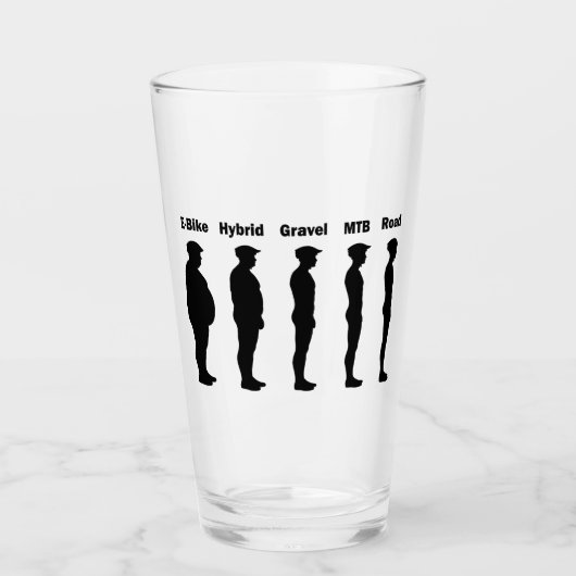 Cyclist Evolutie Wielrenner Glas (Voorkant)