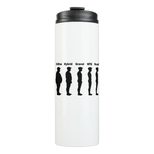 Cyclist Evolutie Wielrenner Thermosbeker (Voorkant)