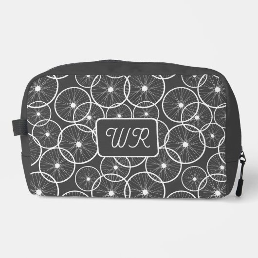 Cyclist Fietswiel Patroon Monogram Toilettasje (Voorkant)
