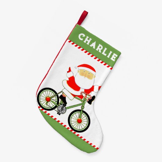 Cyclist Holiday Cadeau Kleine Kerstsok (Voorkant (Hangend))