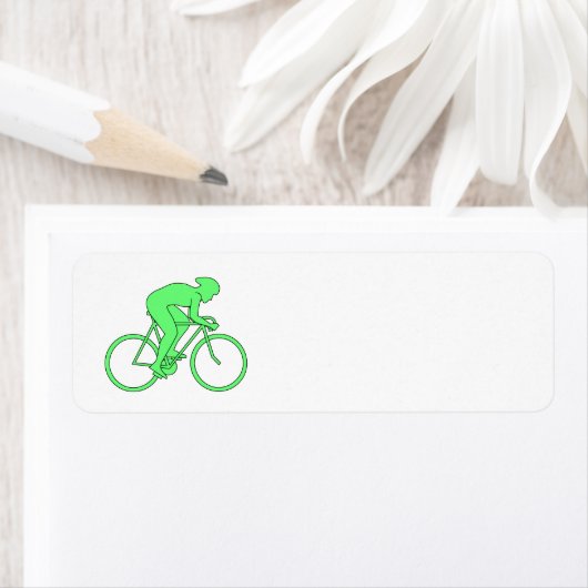 Cyclist in Groen. Etiket (Insitu)