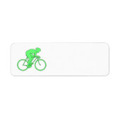 Cyclist in Groen. Etiket (Voorkant)