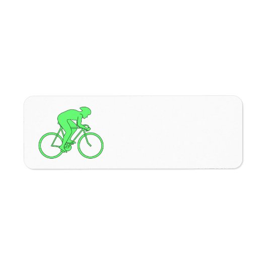 Cyclist in Groen. Etiket (Voorkant)