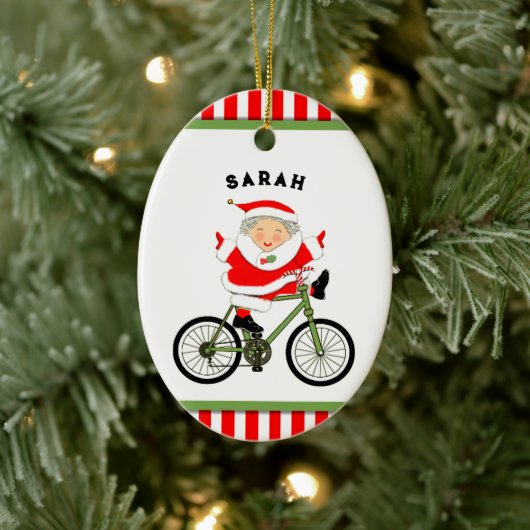 Cyclist Kerst Collectie Keramisch Ornament (Boom)