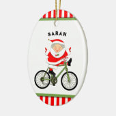 Cyclist Kerst Collectie Keramisch Ornament (Links)