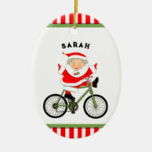 Cyclist Kerst Collectie Keramisch Ornament (Voorkant)